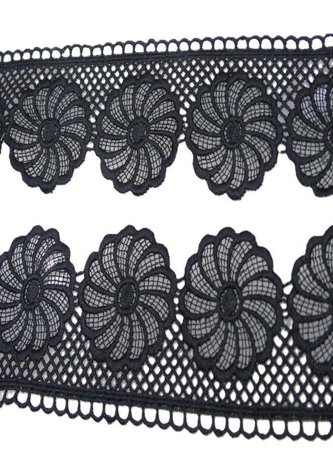 Strala Black Color Laces for Dresses, Sarees, Lehenga, Suits, Bags, Decorations, Borders, Crafts and Home Décor,Blouse (4.5 mtr) Design-596 - Image 2